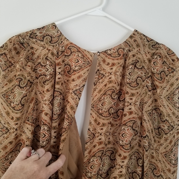 Ronny Kobo Astrid Paisley Ruched Silk Midi Cocktail Dress Size XL Multicolored - Picture 6 of 16